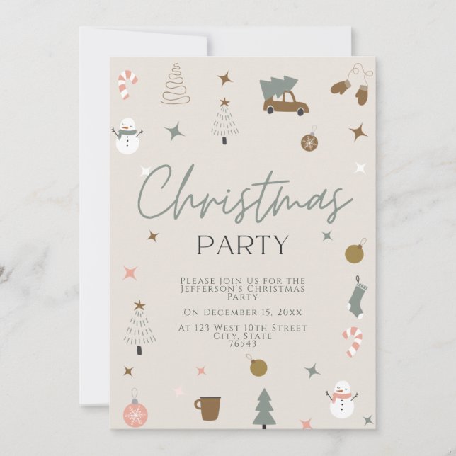 Fun Festive Noël Invitation (Devant)