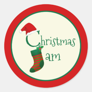 Fun Festive Whimsical Christmas Jam Sticker Étique