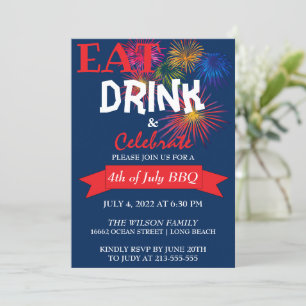 Fun Fireworks BBQ Invitation