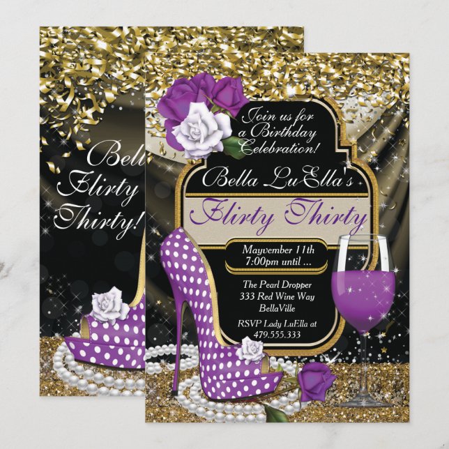 Fun Flirty Anniversaire Fête Invitations (Devant / Derrière)