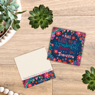Fun Floral Heart Inspirant Citation Cartes de gent