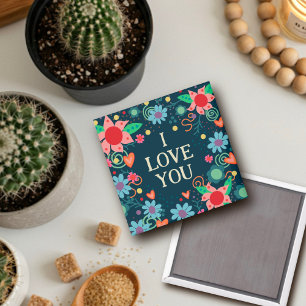 Fun Floral I Love You Inspirivity Magnet