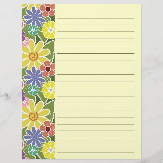 Fun Floral Lumineux Linke Letterhead (Devant)