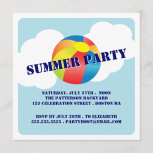 Fun Fun Fun Time Beach Ball Invitation