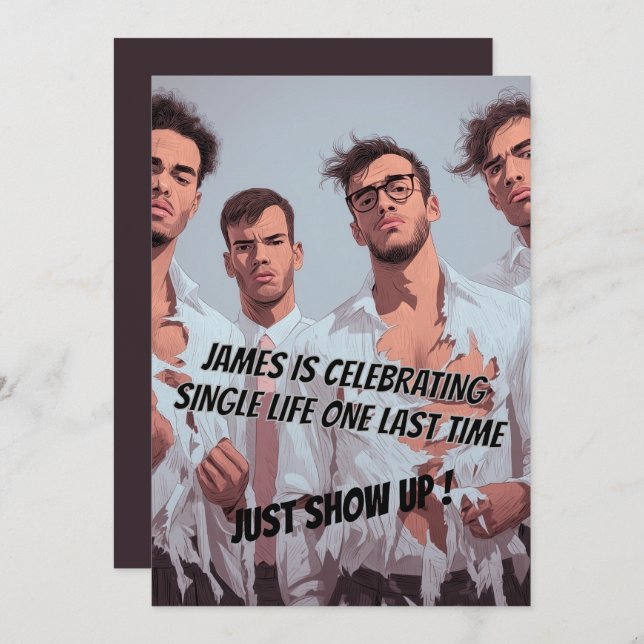 Fun Funny Bachelor Party Invitation (Devant / Derrière)