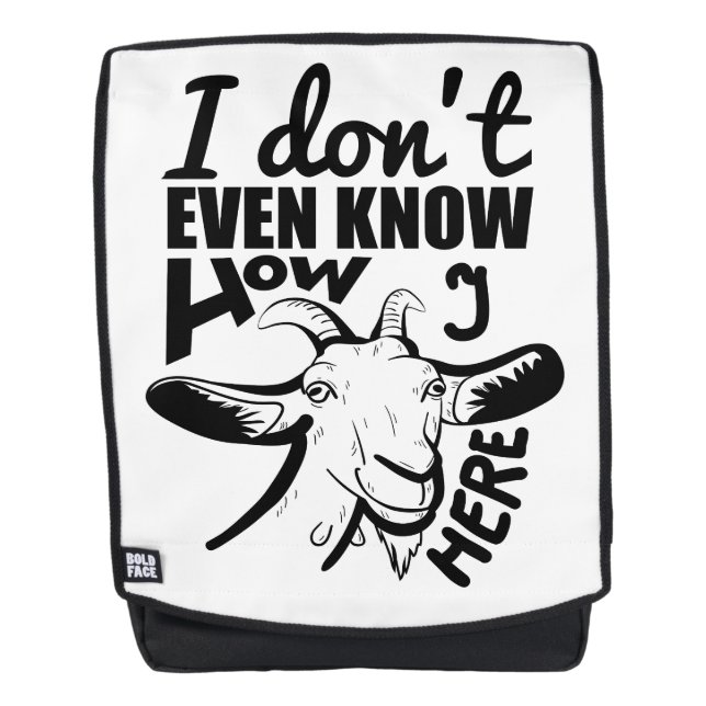 Fun Funny Chèvre Pun Cool Texte Design sac à dos (Devant)