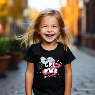 Fun "Girl Power" Filles T-shirt basique