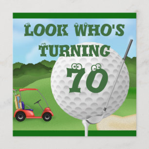Fun Golf 70e anniversaire Invitations MODÈLE