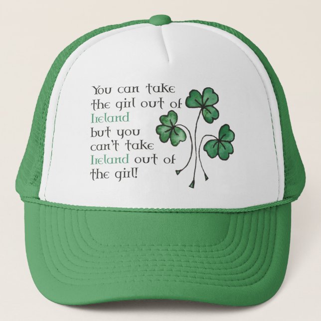 Fun Green Shamrock Irlandais Casquette de camion f (Devant)