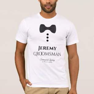 Fun Groomsman Black Cravate Mariage T-shirt