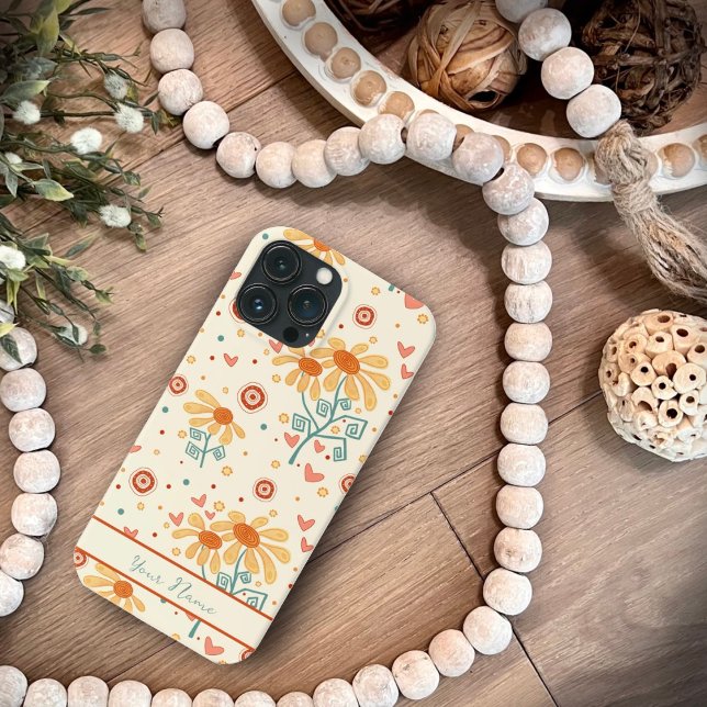 Fun Happy Flowers mignon Motif Inspirivity Coque (Créateur téléchargé)