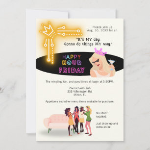Fun Happy Hour Vendredi Invitation pour les femmes