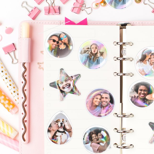 Fun Happy Photo Bubble Custom-Cut Vinyl Sticker (Créateur téléchargé)