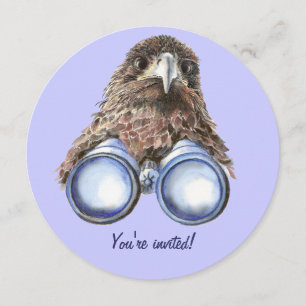 Fun Hawk Oiseau observer Invitation d'anniversaire