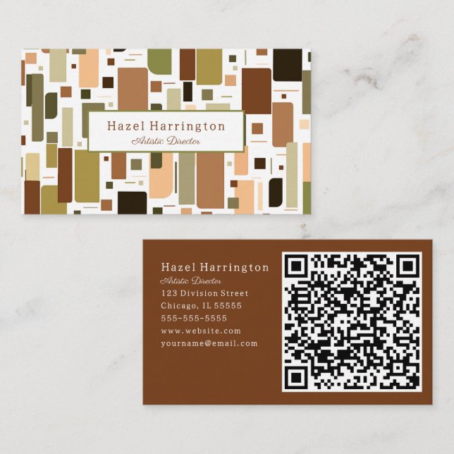 Fun HQ Code Retro Carte de visite Mid Century Mode (Devant / Derrière)