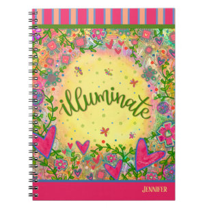 Fun Illuminer Jaune Carnet de coeur floral