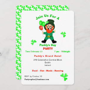 Fun Irish Celebration Leprechaun Invitation