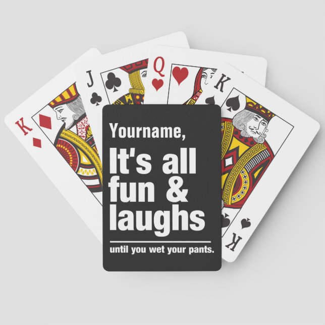 FUN & LAUGHS des cartes de jeu couleur personnalis (dos)