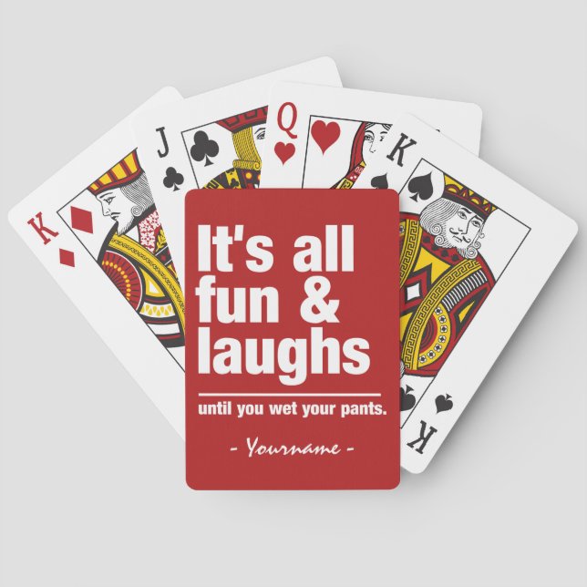 FUN & LAUGHS des cartes de jeu couleur personnalis (dos)