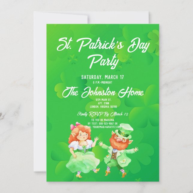 Fun Leprechauns St. Patrick's Day Party Invitation (Devant)