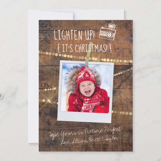 Fun Lightup Photographe Carte de Noël (Devant)