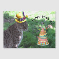 Fun Love Bobcat - Carte magnétique Anniversaire
