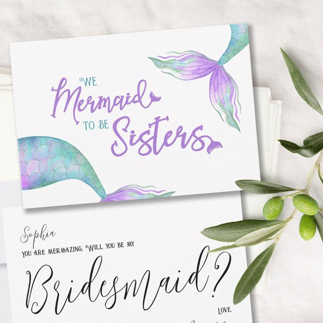 Fun Mermaid to be Sisters Bridesmaid Proposition C (Créateur téléchargé)