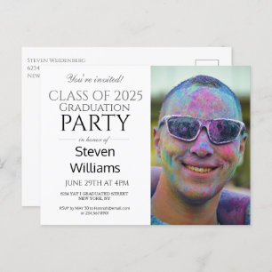 FUN MODERN MALE 2025 GRADUATION INVITATION PARTI