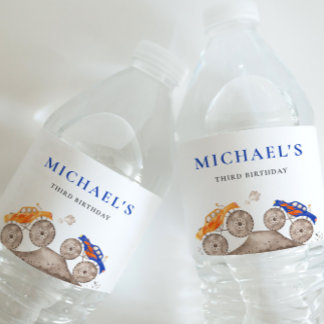 Fun Monster Trucks Étiquette de bouteille d'eau