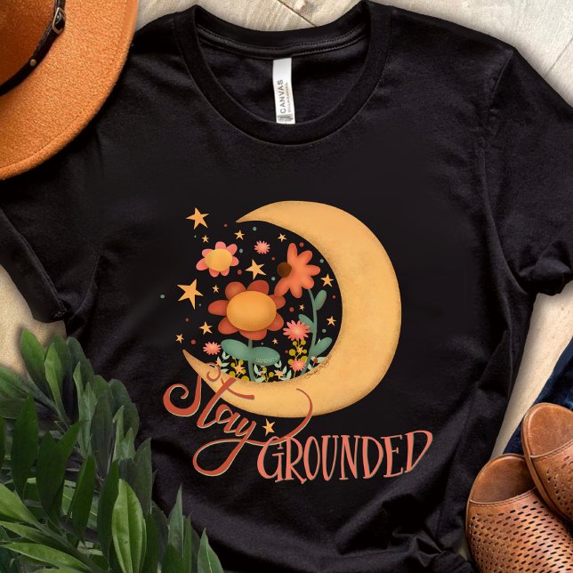 Fun Moon Flowers Restez Ground Inspirivity T-Shirt (Créateur téléchargé)