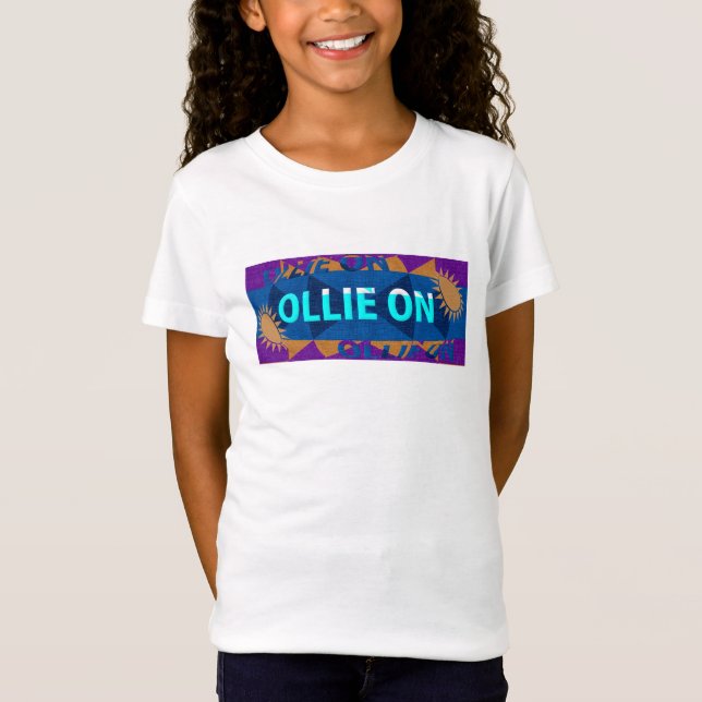 Fun "Ollie On" Girls Skateboard T-shirt (Devant)