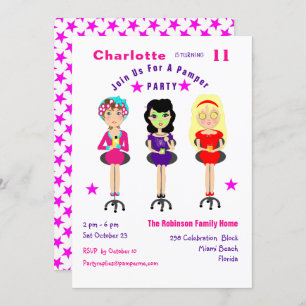 Fun Pamper Party Filles Anniversaire Invitations