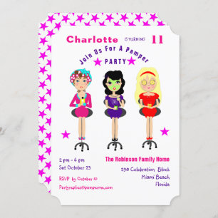 Fun Pamper Party Filles Anniversaire Invitations