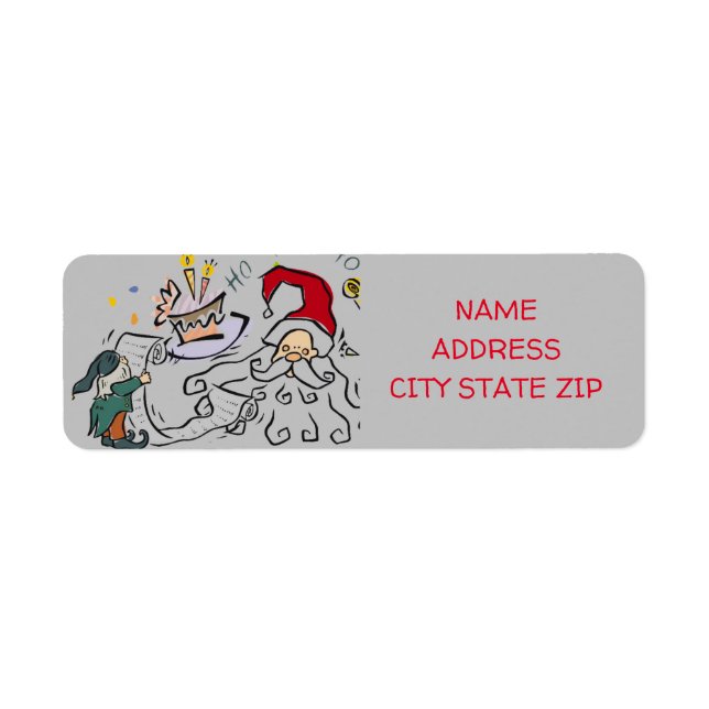 **FUN PÈRE NOËL NOËL** ÉTIQUETTE D'ADRESSE DE RETO (Devant)