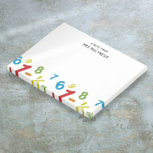 Fun Personalized Math 123 numéros Post-it Notes