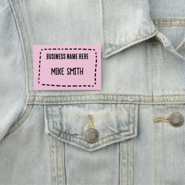 Fun Personnalisé Lumière Rose Nom Badge (En situation)