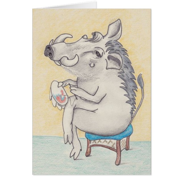 Fun phacochère avec carte de broderie (Devant)