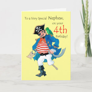 Fun Pirate 4e carte d'anniversaire pour Nephew sur