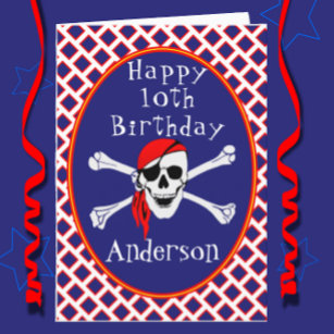 Fun Pirate âge spécifique Bonne carte d'anniversai