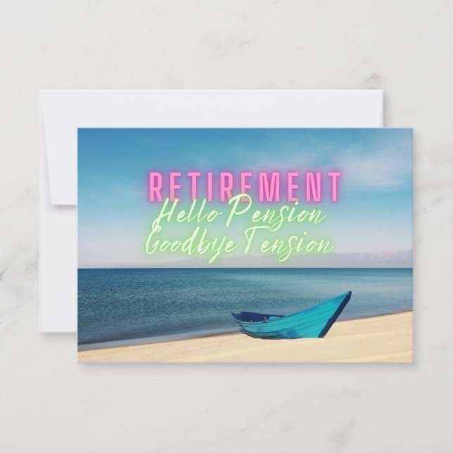 Fun Pittoresque Hello Retraite Invitation (Devant)
