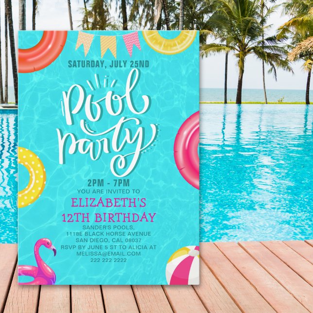 Fun Pool Party Birthday Invitation – Summer Splash (Créateur téléchargé)