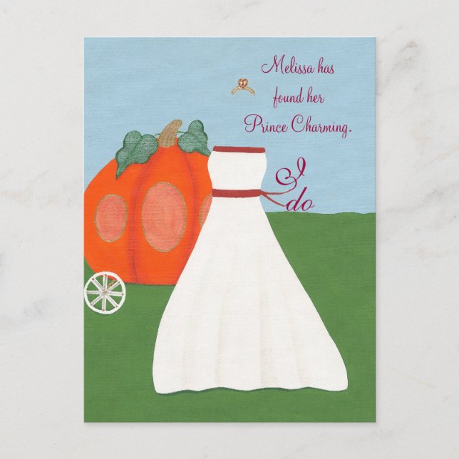 Fun Princess Nuptiale Invitations Cartes postales (Devant)