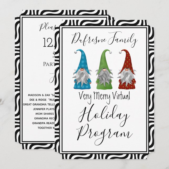 Fun Programme Vacances Virtuelles Invitation (Devant / Derrière)