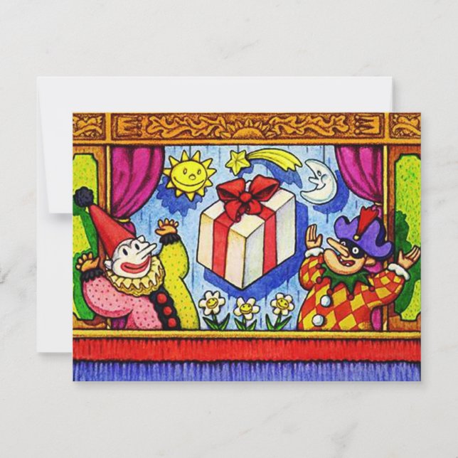 FUN PUPPET PARTY THÈME ANNIVERSAIRE INVITATION INV (Devant)