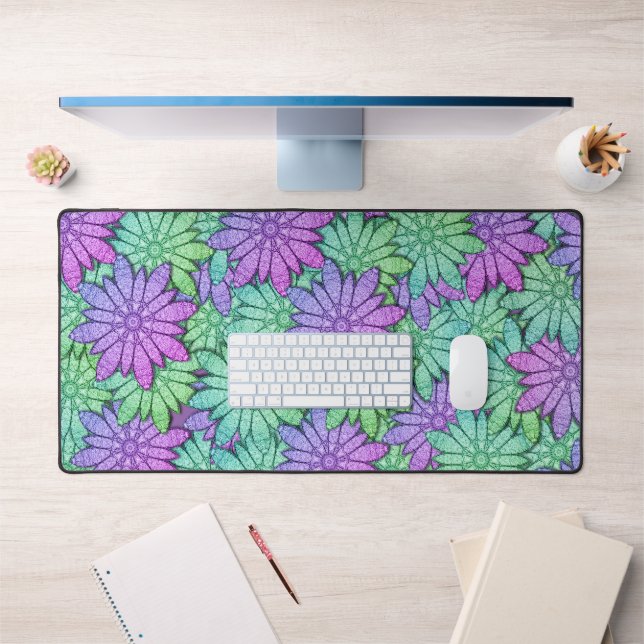 Fun Purple et Fleurs vertes (Bureau 1)