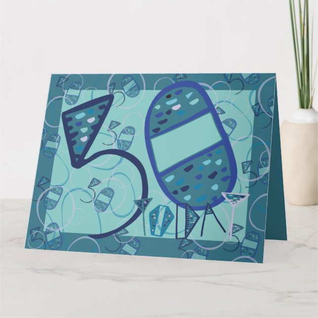 Fun Quirky 50e anniversaire carte de célébration p (Devant)