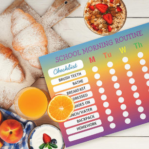 Fun Rainbow Daily Routine Checklist Bloc-notes