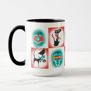 Fun Retro Chats Noël Café de Noël Mug