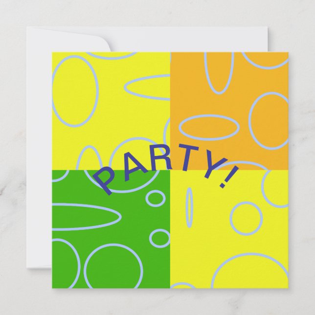 Fun Retro Circles Jaune Vert Orange Carte (Devant)