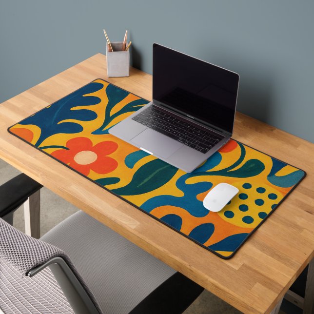 Fun Retro Garden Collage Motif Motif (Bureau 2)